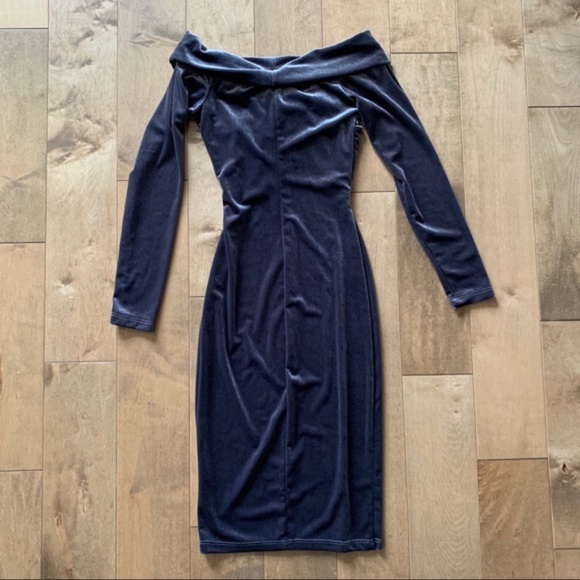 NWT Dynamite Velvet Crossover Long Sleeve Dress - Picture 3 of 9